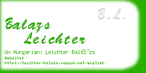 balazs leichter business card